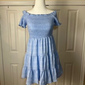 SHEIN Light Blue Off-Shoulder Dress